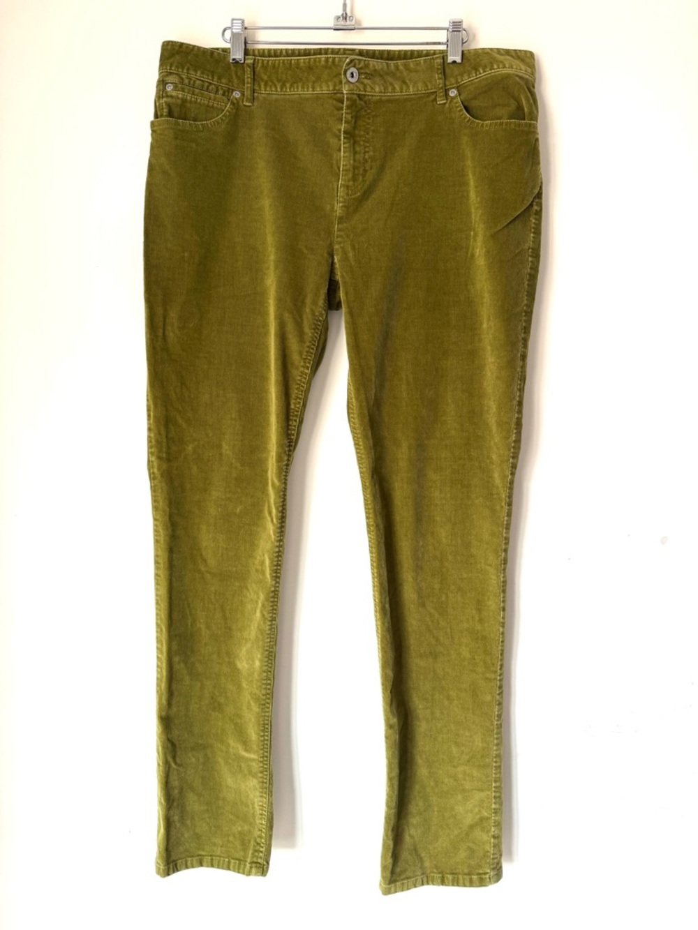 J. Jill Stretch 14 Slim Leg Green Corduroy Pants